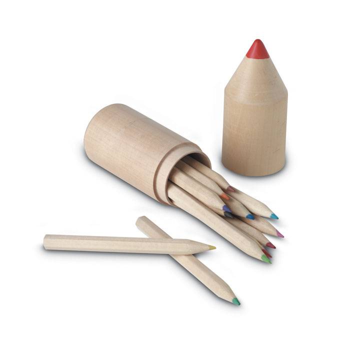 12 pasteliek v kartónovej krabičke v tvare ceruzky, hnedá