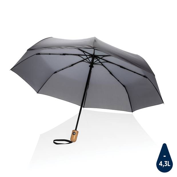 21" bambus auto-open/close dáždnik Impact zo 190T RPET AWARE, antracitová 21" bambus auto-open/close dáždnik Impact zo 190T RPET AWARE, antracitová
