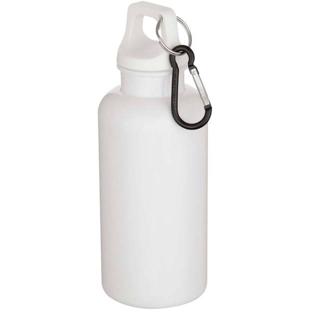 400ml fľaša na bode Oregon s karabínou z recykl. plastu s certifikáciou RCS, biela 400ml fľaša na bode Oregon s karabínou z recykl. plastu s certifikáciou RCS, biela