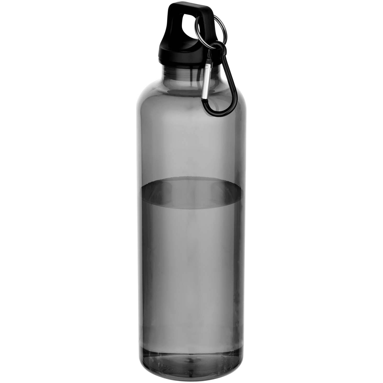 750ml fľaša na vodu Oregon z recyklovaného plastu RCS s karabínou, čierna 