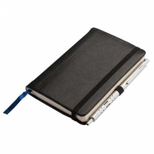 A6 Linajkový zápisník, čierna /TREVOR/