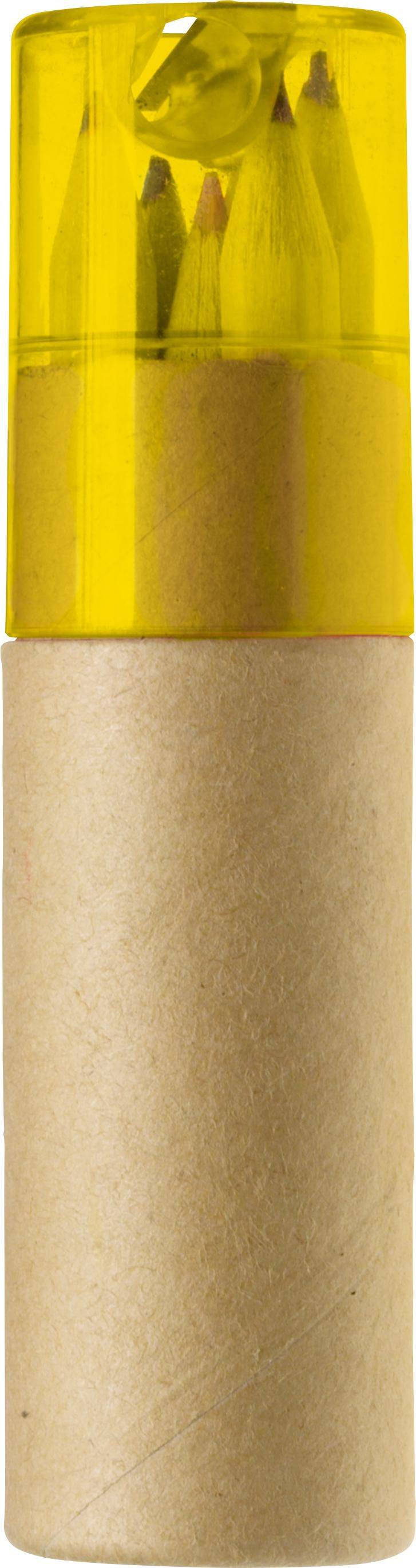 ABS a kartónová tuba s ceruzkami Libbie, žltá