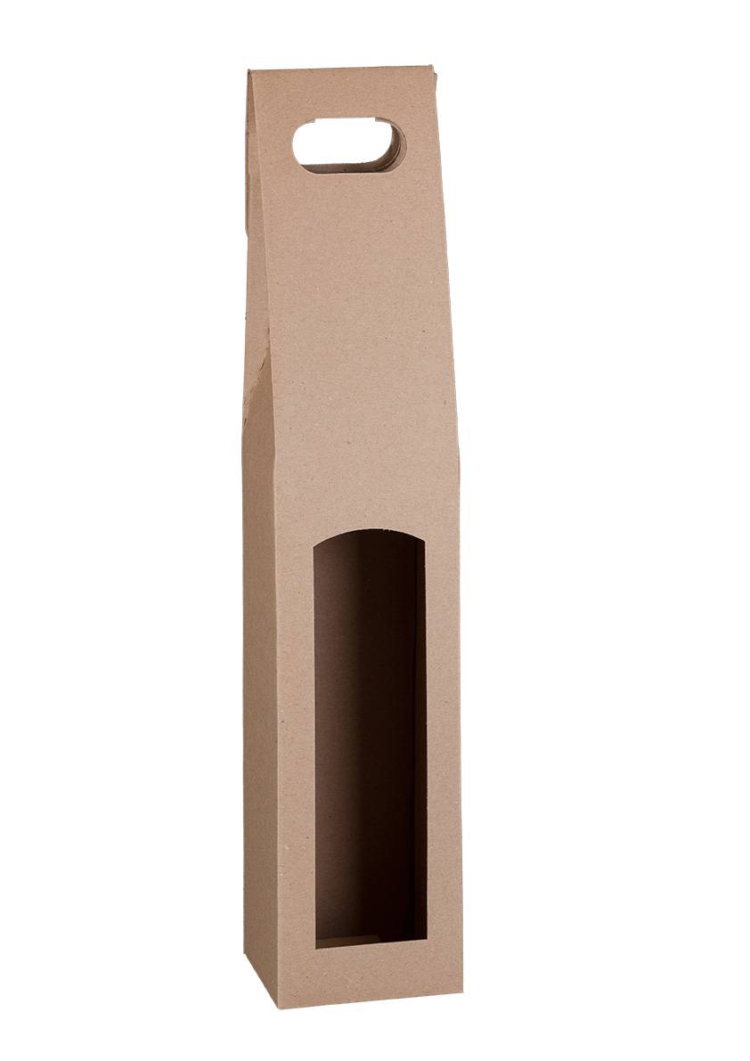 ADDY kartónová darčeková krabica na 1 fľašu, hnedá