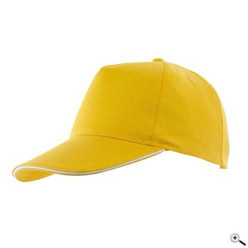 AMANAS päťpanelová šiltovka, žltá