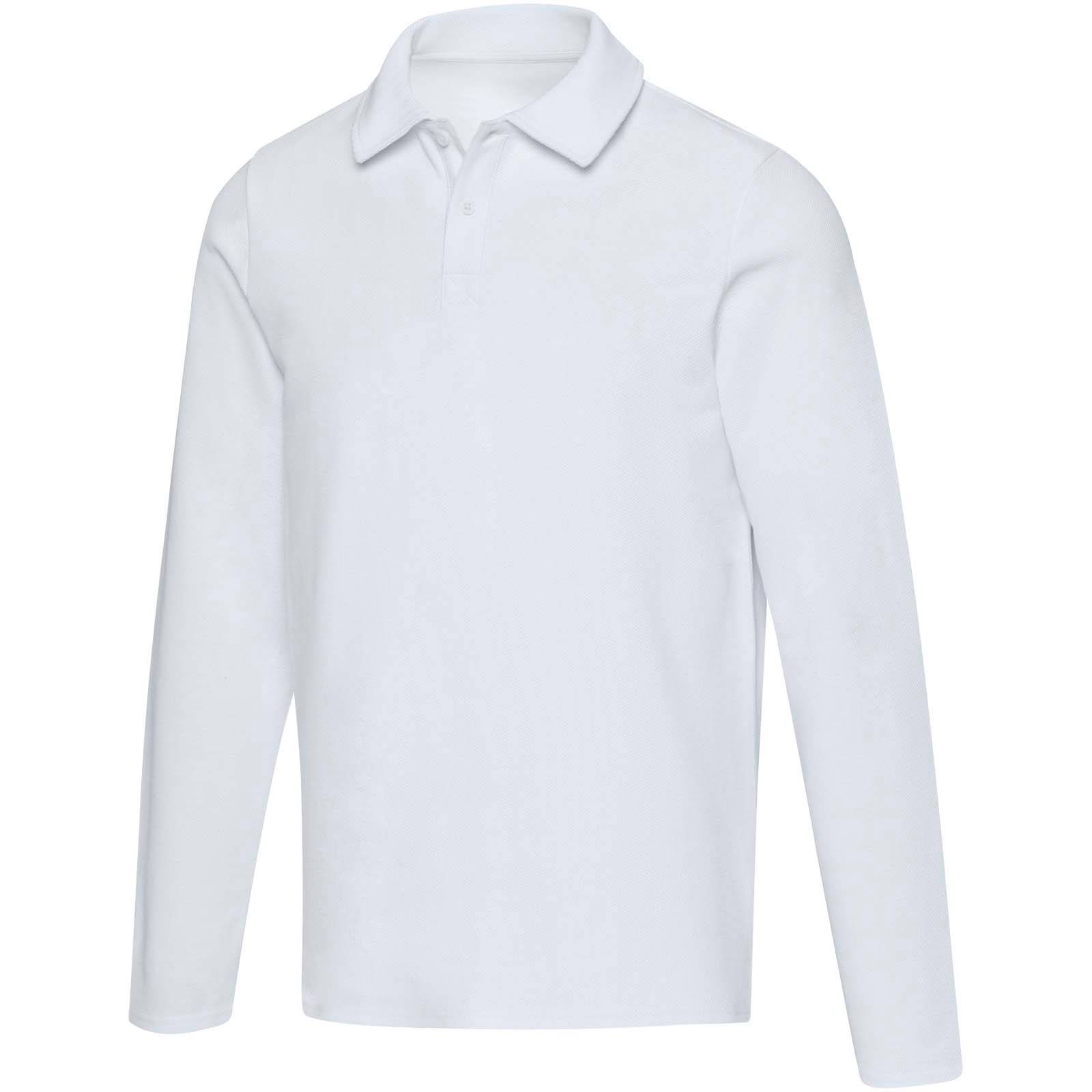 Apollo unisex polokošeľa s dlhým rukávom, biela XS