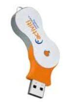 ARAGA otočný USB flash disk, šnúrka na krk, 4 GB, oranžová