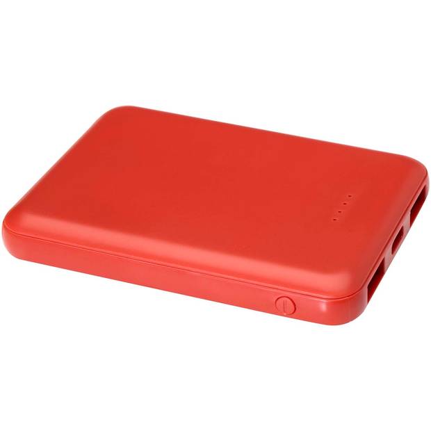 Asama 5000mAh powerbanka typu C z recyklovaného plastu, červená Brick Asama 5000mAh powerbanka typu C z recyklovaného plastu, červená Brick
