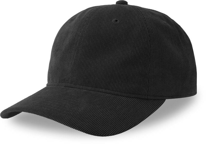 Atlantis | Creep-S, 6 panelová menčestrová šiltovka, čierna