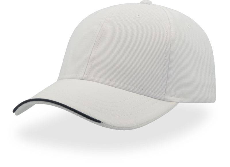 Atlantis | Estoril-S, 6 panelová šiltovka, biela