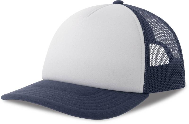 Atlantis | Kid Rapper-S, 5 panelová Trucker šiltovka, biela - modrá Navy, onesize