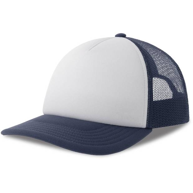 Atlantis | Kid Rapper-S, 5 panelová Trucker šiltovka, biela - modrá Navy, onesize Atlantis | Kid Rapper-S, 5 panelová Trucker šiltovka, biela - modrá Navy, onesize