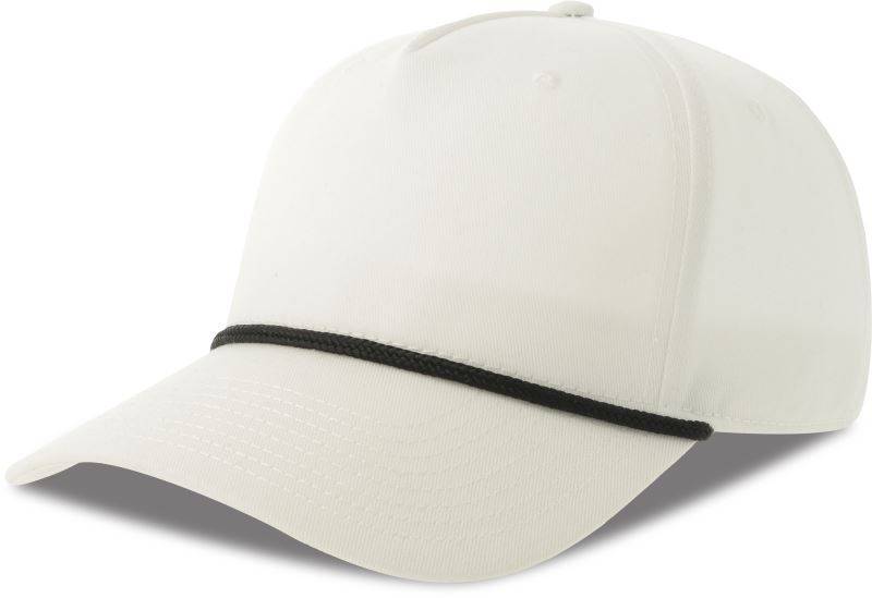 Atlantis | Paka, 5 panelová baseballová šiltovka, biela - čierna, onesize