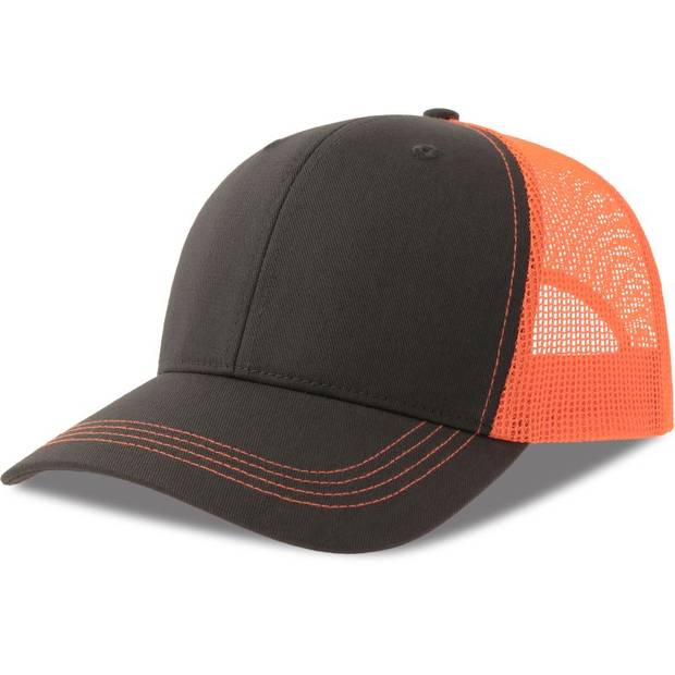 Atlantis | Sonic-S, 6 panelová Trucker šiltovka, sivá Dark - oranžová Fluo, onesize Atlantis | Sonic-S, 6 panelová Trucker šiltovka, sivá Dark - oranžová Fluo, onesize