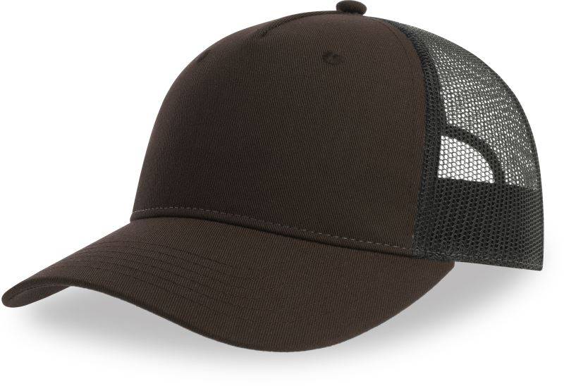 Atlantis | Zion, 5 panelová Trucker šiltovka, hnedá - čierna, onesize
