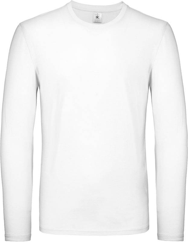 B&C | #E150 LSL, Tričko s dlhým rukávom, biela, S