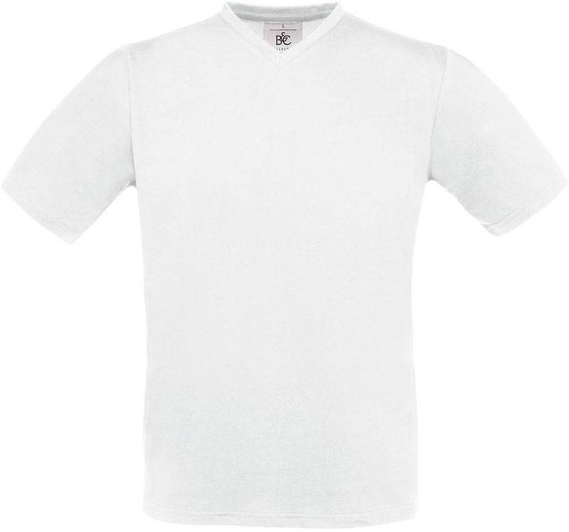 B&C | Exact V-Neck, Tričko s výstrihom do V, biela, S