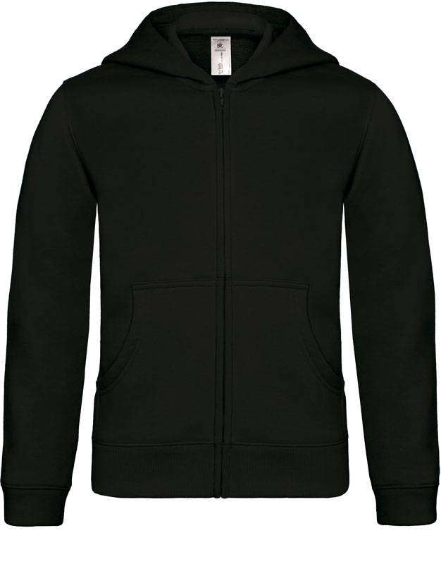 B&C | Hooded Full Zip /kids, Detská mikina s kapucňou, čierna, 3-4