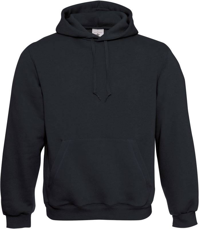 B&C | Hooded, Mikina s kapucňou, čierna, XXL