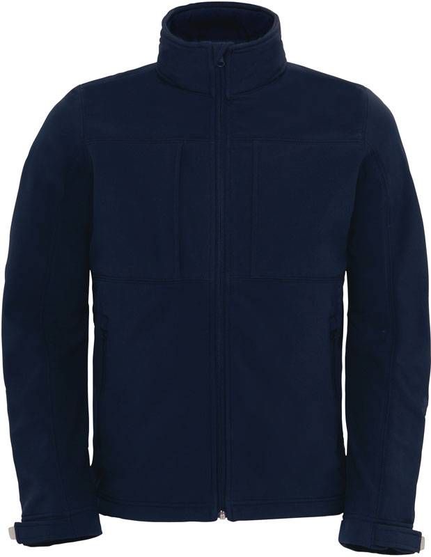 B&C | Hooded Softshell /men, Pánská 3-vrstvá softshellová bunda s kapucí, modrá navy, XL