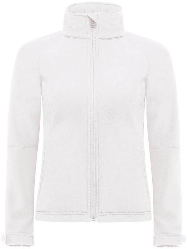 B&C | Hooded Softshell /women, Dámská 3-vrstvá softshellová bunda s kapucí, bílá, XS