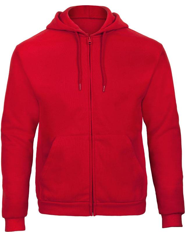 B&C | ID.203 50/50, Mikina s kapucňou, červená, XS