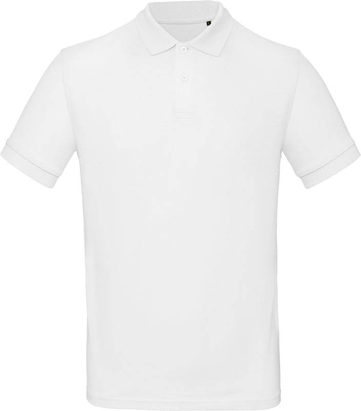 B&C | Inspire Polo /men, Pánske piqué polo z bio bavlny, biela, XL