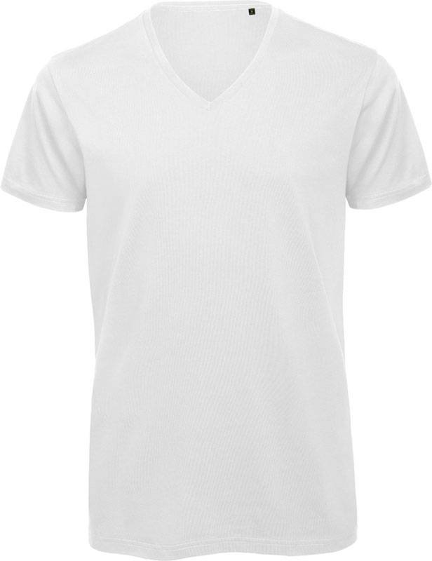 B&C | Inspire V T /men, Pánske tričko s výstrihom do V, biela, S