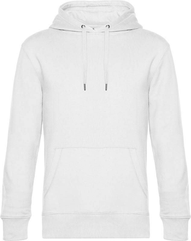 B&C | KING Hooded, Pánska mikina s kapucňou, biela, S