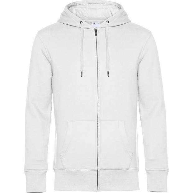 B&C | KING Zipped Hood, Pánska mikina s kapucňou, biela, XS B&C | KING Zipped Hood, Pánska mikina s kapucňou, biela, XS