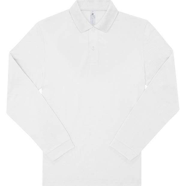 B&C | My Polo 180 LSL, Piqué polo s dlhým rukávom, biela, S B&C | My Polo 180 LSL, Piqué polo s dlhým rukávom, biela, S