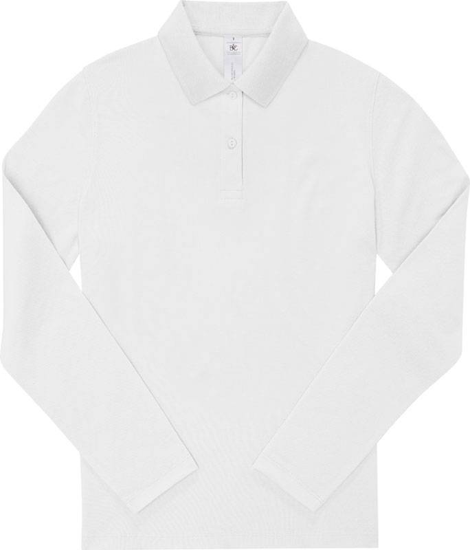 B&C | My Polo 210 LSL /women, Dámské piqué polo s dlouhým rukávem, bílá, XS