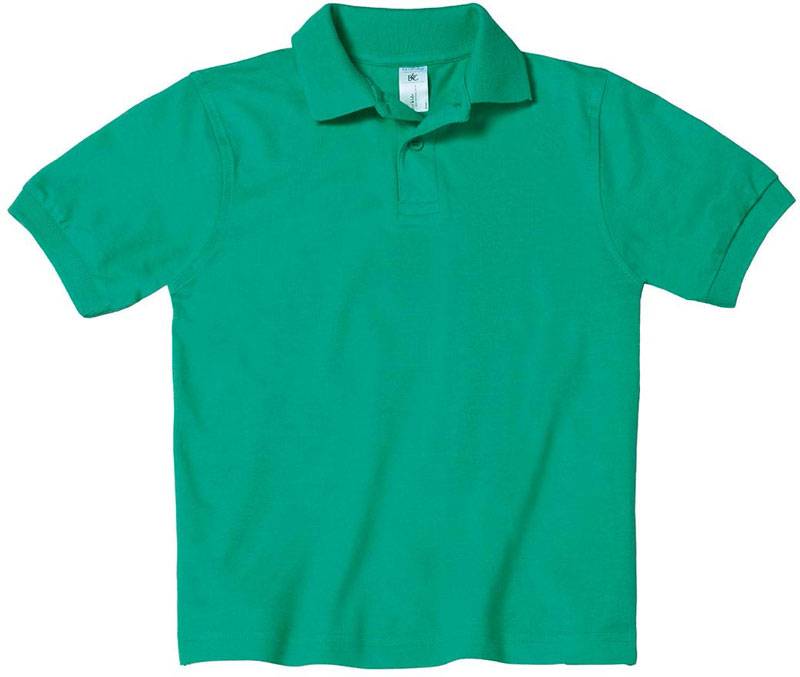 B&C | Safran /kids, Dětské piqué polo, zelená pacific, 9-11