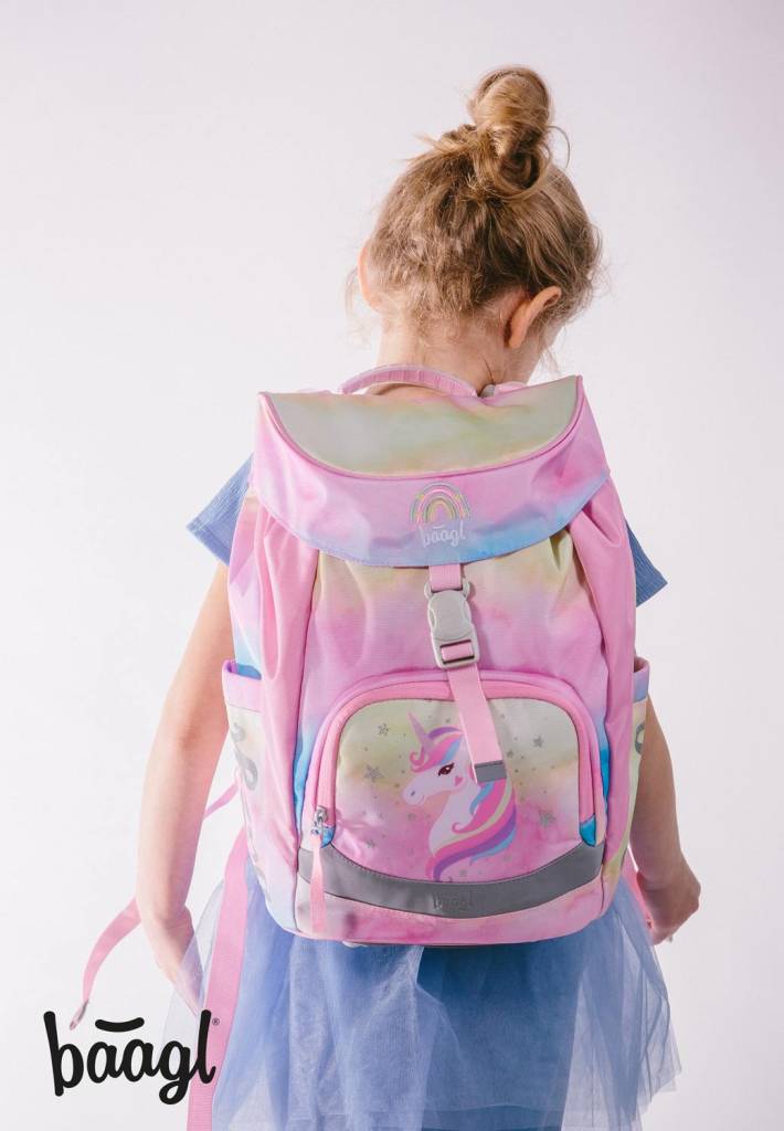 BAAGL SADA 3 Airy Rainbow Unicorn: atkovka, penál, sáček