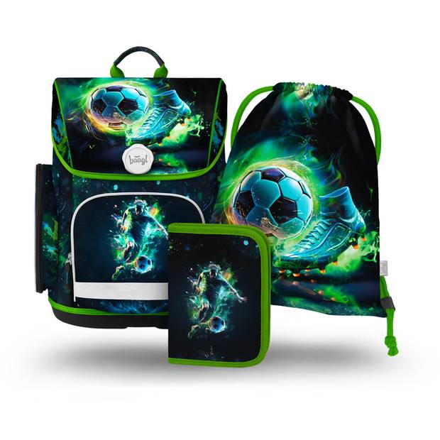 BAAGL SADA 3 Ergo Fotbal Hráč: aktovka, penál, sáček BAAGL SADA 3 Ergo Fotbal Hráč: aktovka, penál, sáček