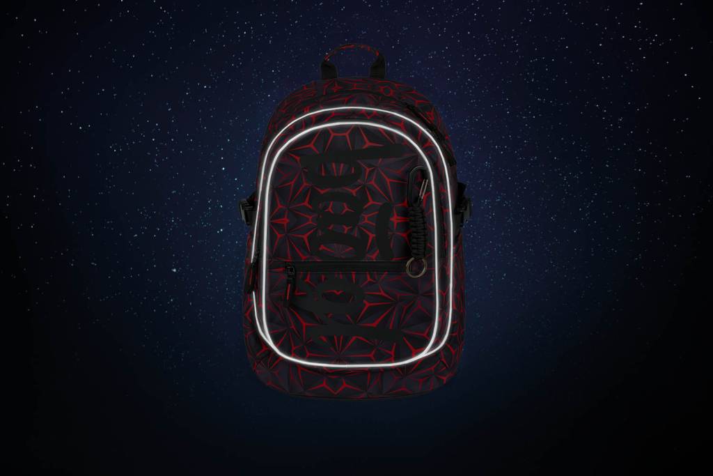 BAAGL SADA 3 Red Polygon: batoh, peračník, vrecko