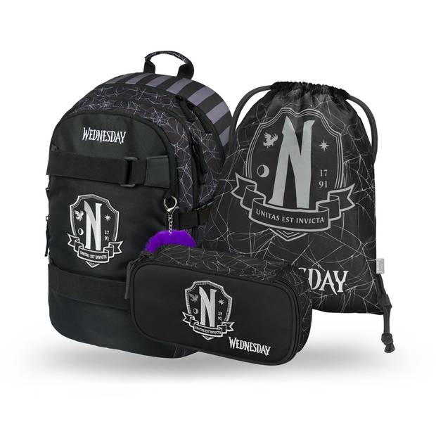 BAAGL SADA 3 Skate Wednesday Nevermore: batoh, penál, sáček BAAGL SADA 3 Skate Wednesday Nevermore: batoh, penál, sáček