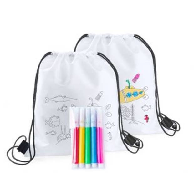Backys vybarvovací vak na šňůrku, bílá Backys vybarvovací vak na šňůrku, bílá