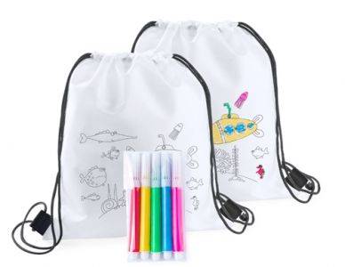 Backys vyfarbovací vak na šnúrku, biela