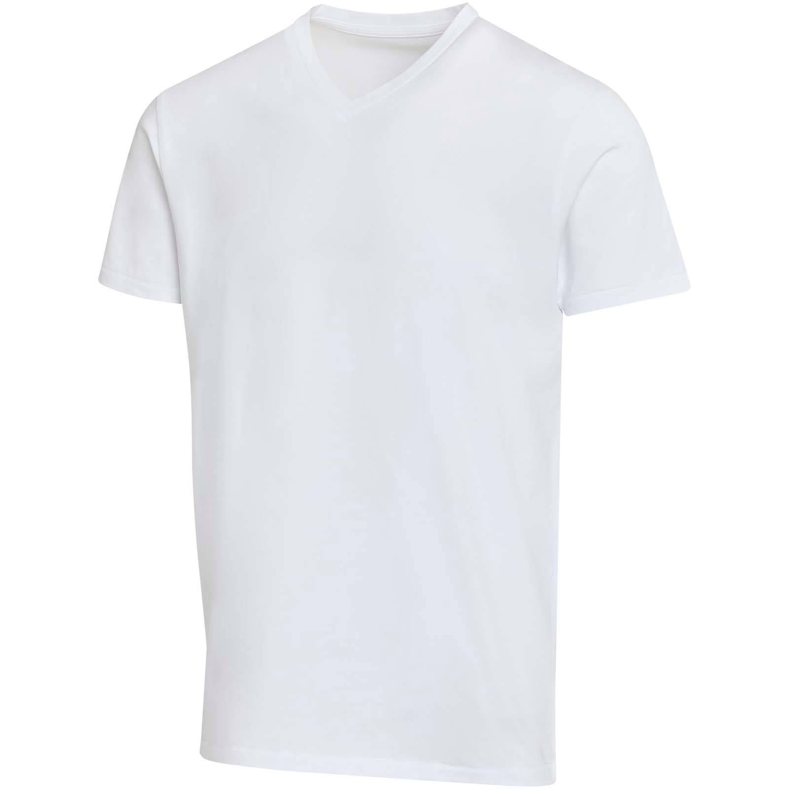 Balfour unisex tričko s krátkym rukávom a výstrihom do V z org.bavlny 200 g/m², biela XS