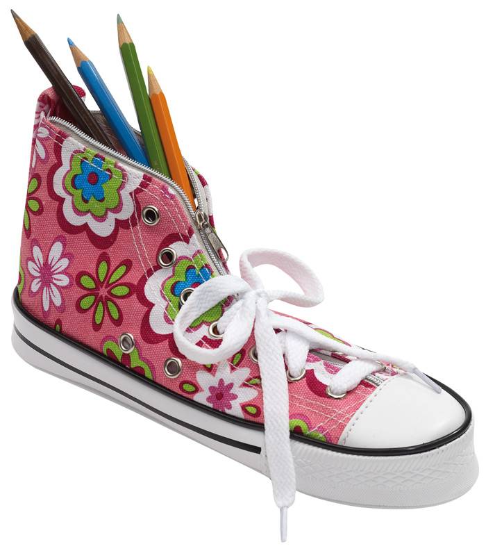 Balko pouzdro na pastelky ve tvaru tenisky, růžová