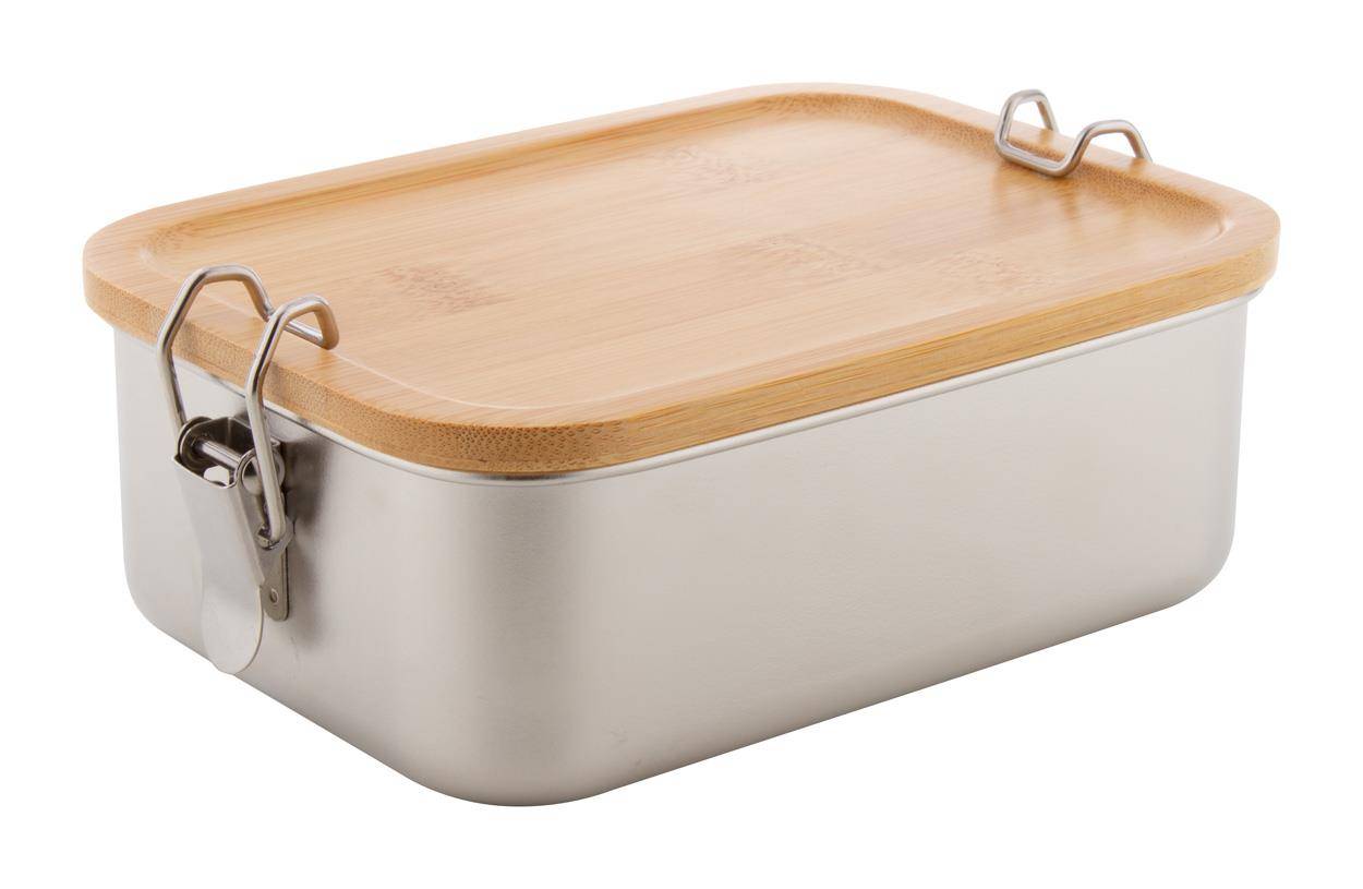 Bambento box na jedlo, sivá strieborná  