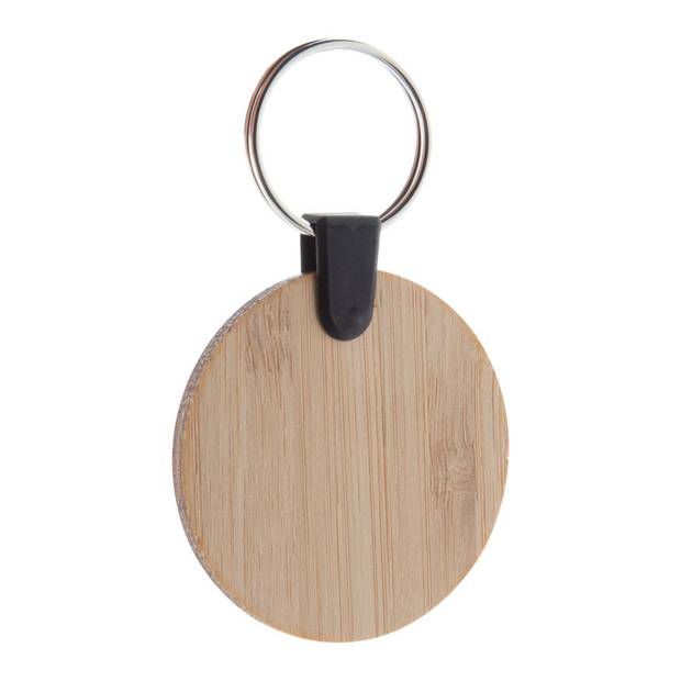 Bambry okrúhly prívesok na kľúče z bambusu, hnedá Bambry okrúhly prívesok na kľúče z bambusu, hnedá