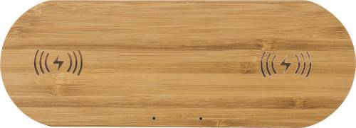 Bambusová bezdrátová nabíječka, hnědá