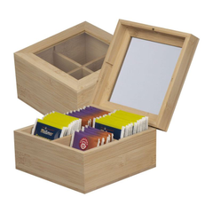 Obrázok ku produktu Bambusová krabička na čaj, hnedá béžová