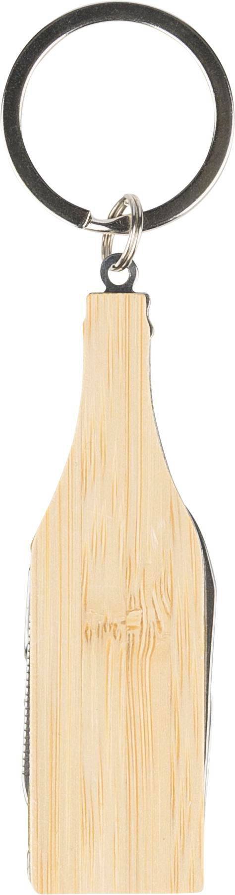 Bambusová multifunkčná kľúčenka Inaya, hnedá