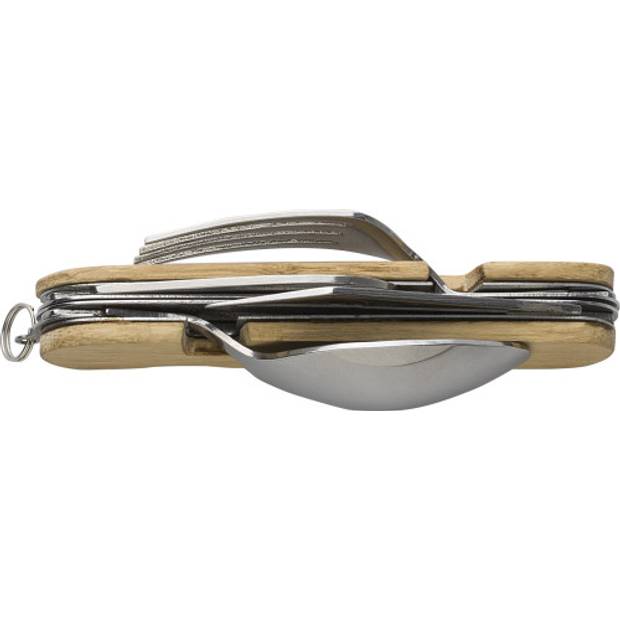 Bambusová multifunkčná súprava príborov Ainsley, hnedá Bambusová multifunkčná súprava príborov Ainsley, hnedá