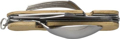 Bambusová multifunkční sada příborů Ainsley, hnědá