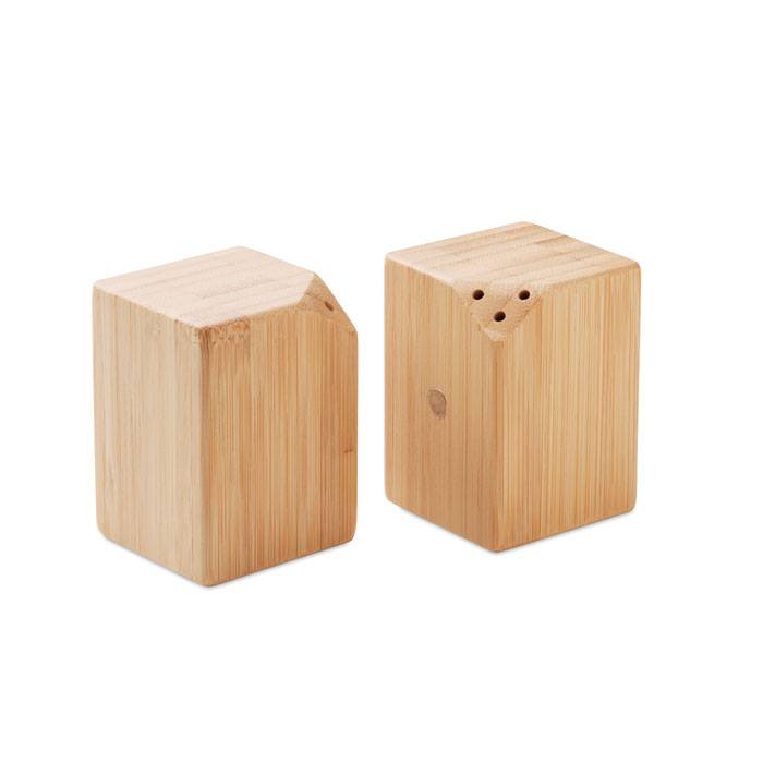Bambusová soľnička a korenička, hnedá Wood