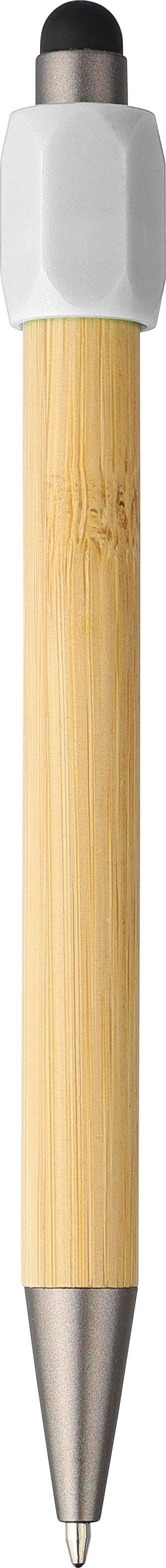 Bambusové guľôčkové pero Fenn, biela