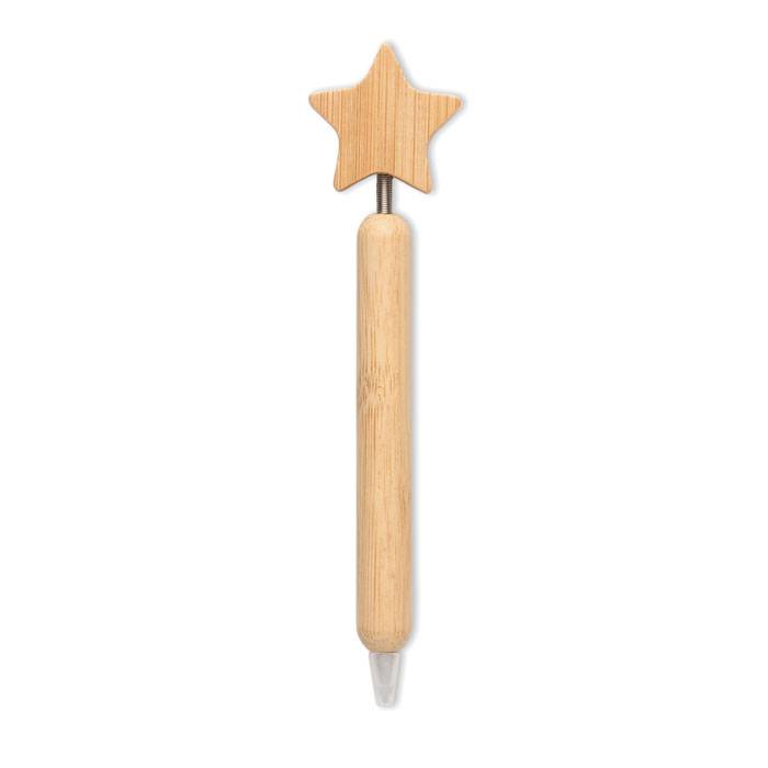Bambusové pero s hviezdou, hnedá Wood